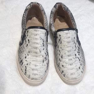 VINCE CAMUTO SNAKE SKIN SLIP ON SNEAKERS